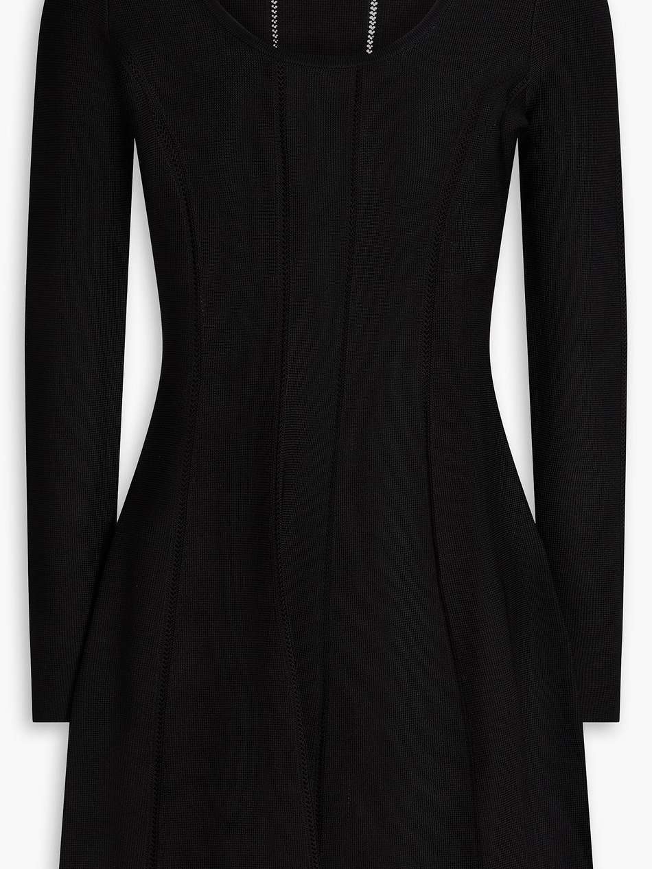 pointelle-knit mini dress