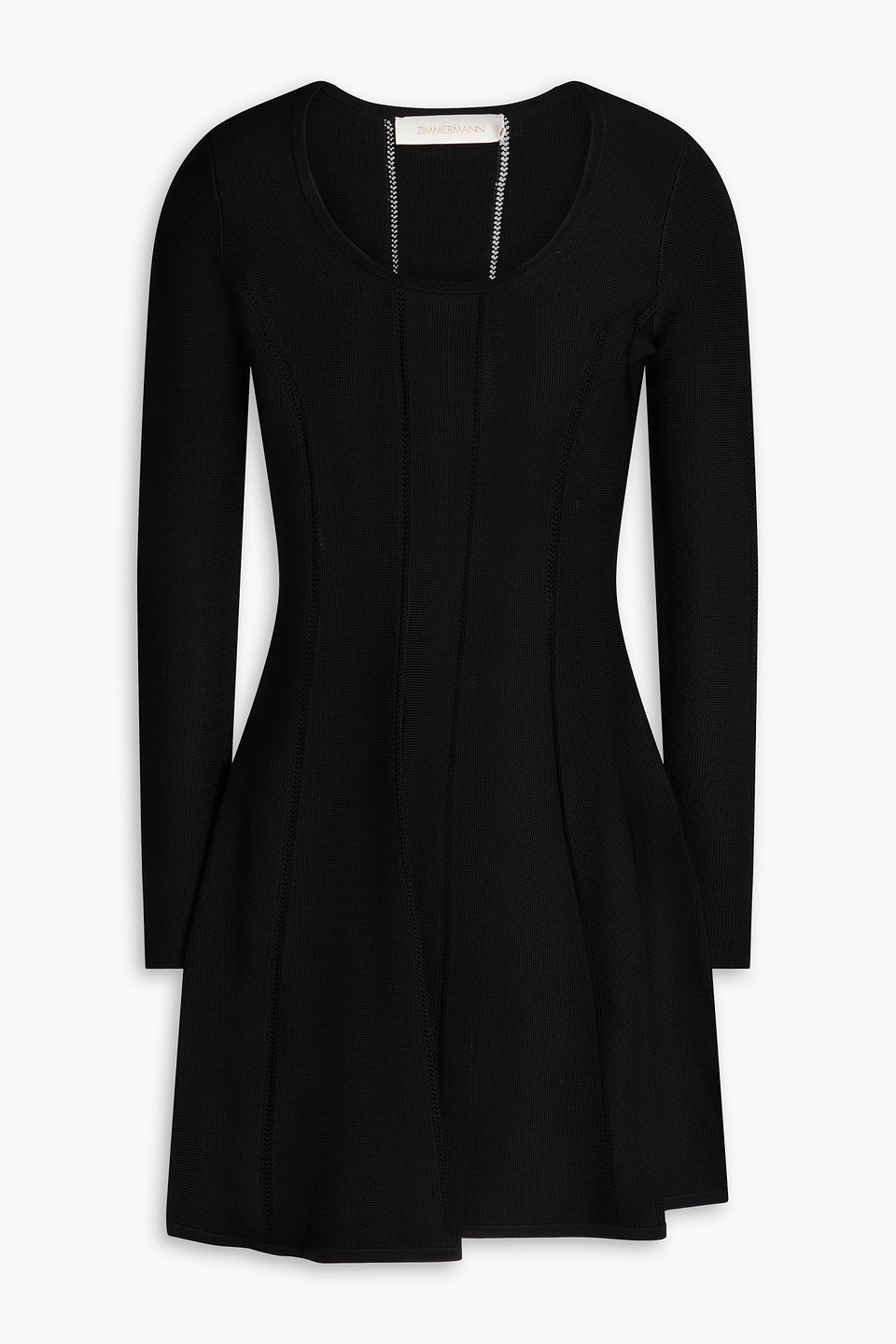 Pointelle-knit mini dress