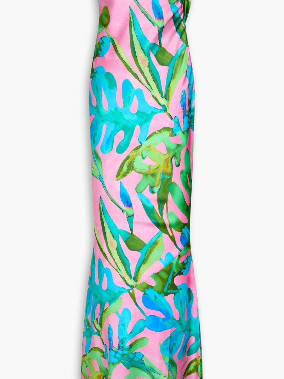 keaton strapless printed silk-blend maxi dress
