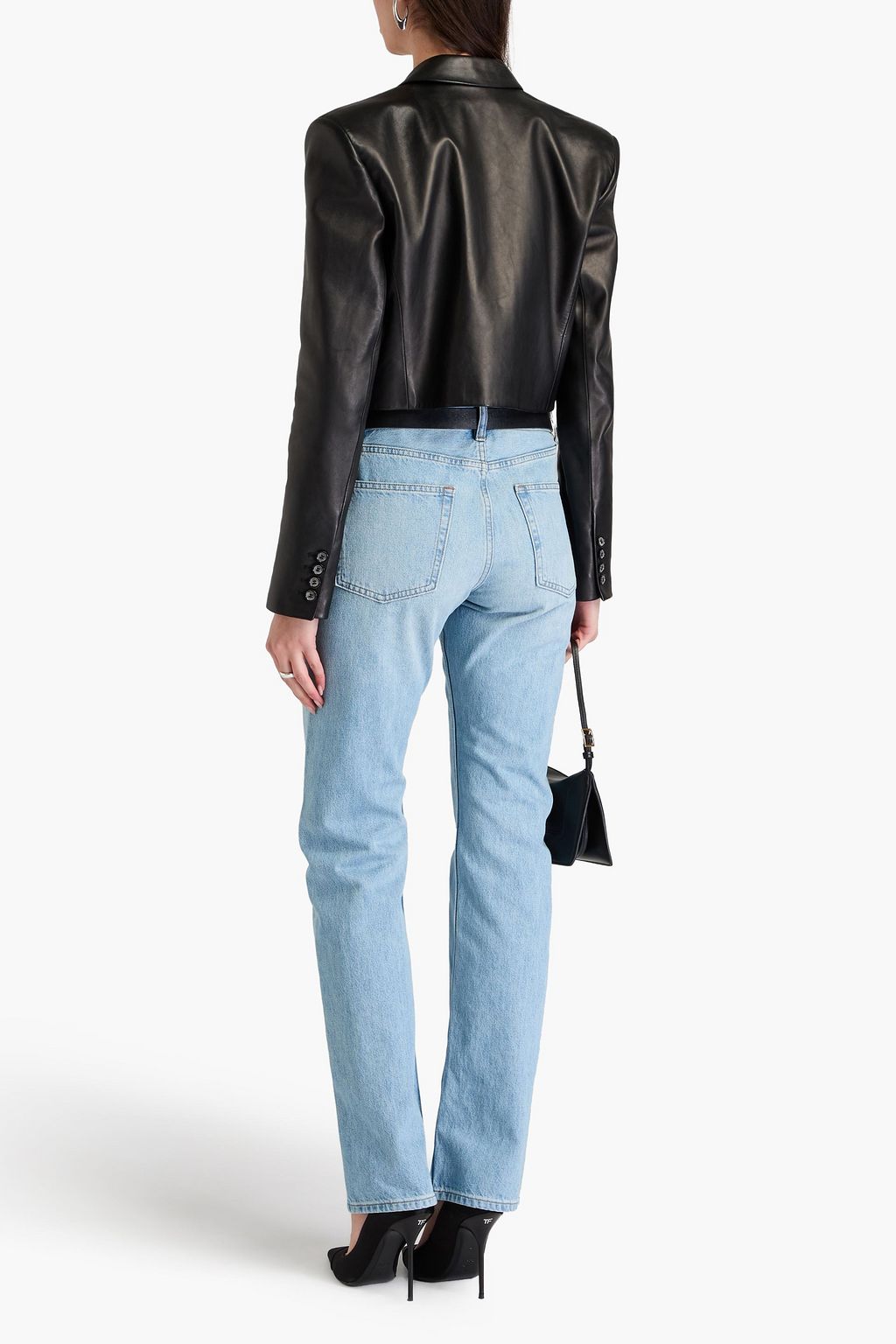 HELMUT LANG جينز بأرجل مستقيمة وخصر متوسط الارتفاع وباهت اللون