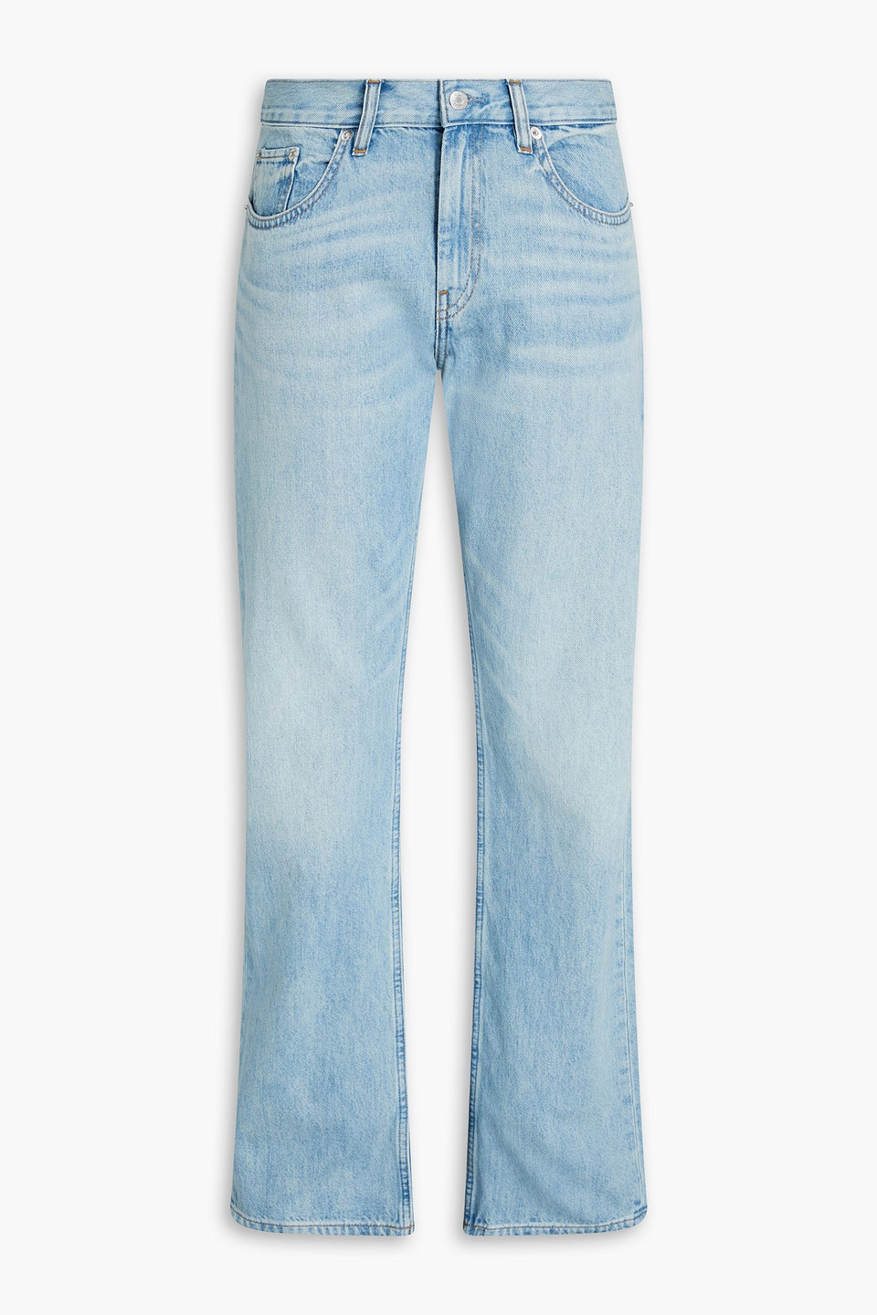 Helmut Lang Halbhohe Jeans Mit Geradem Bein In Ausgewaschener Optik In Blue