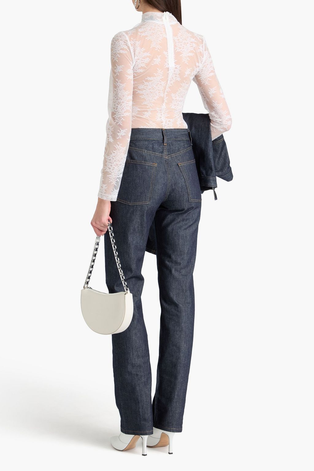 HELMUT LANG جينز بأرجل مستقيمة وبخصر مرتفع