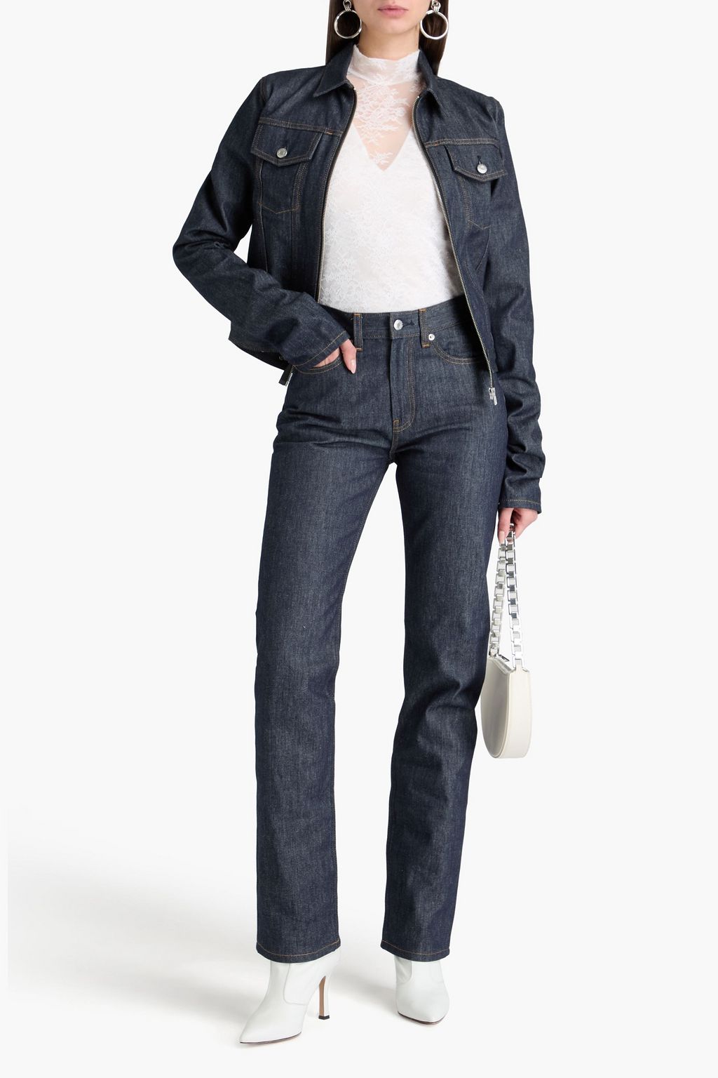 HELMUT LANG جينز بأرجل مستقيمة وبخصر مرتفع