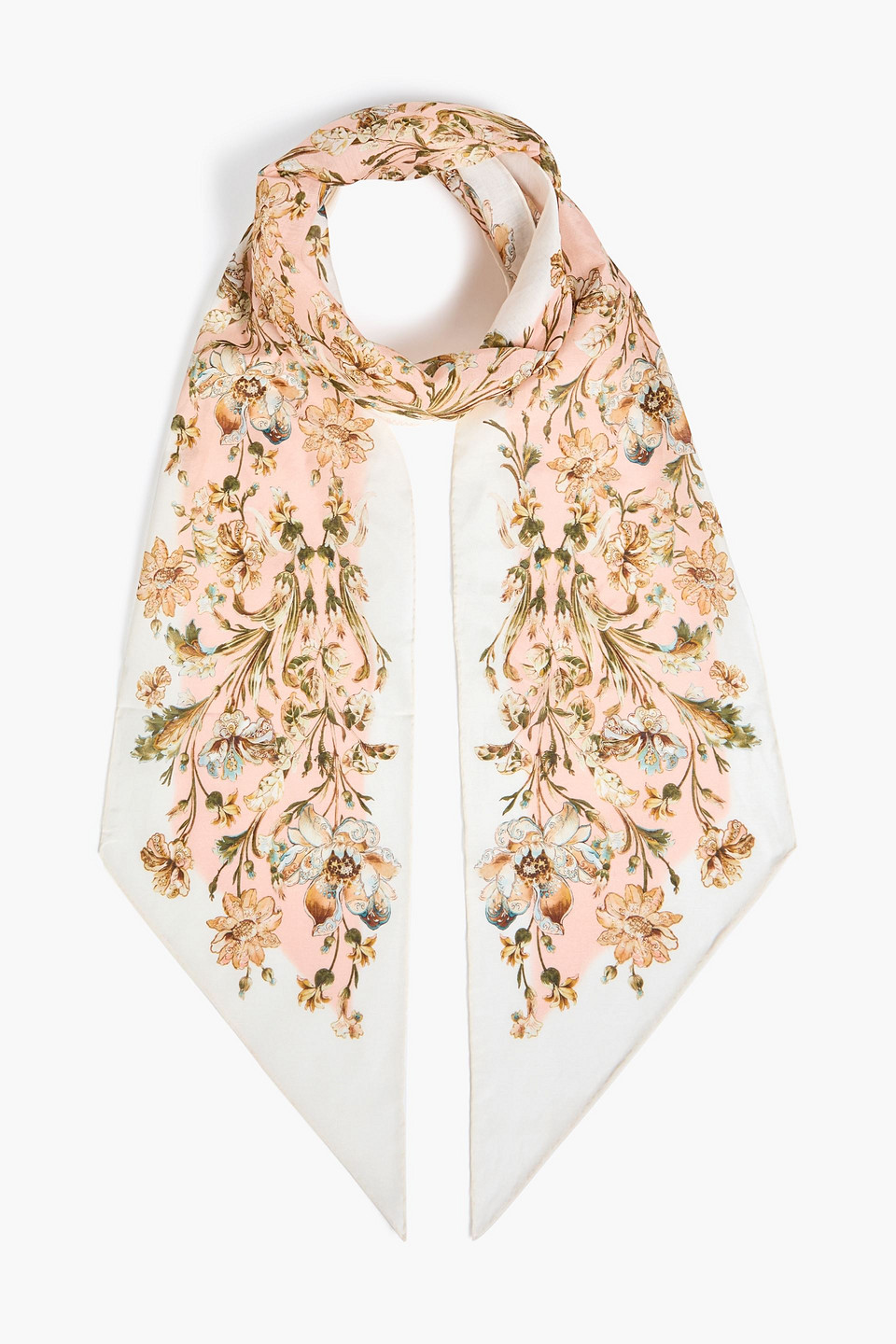 Zimmermann Schal Aus Voile Aus Einer Baumwoll-seidenmischung Mit Floralem Print In White