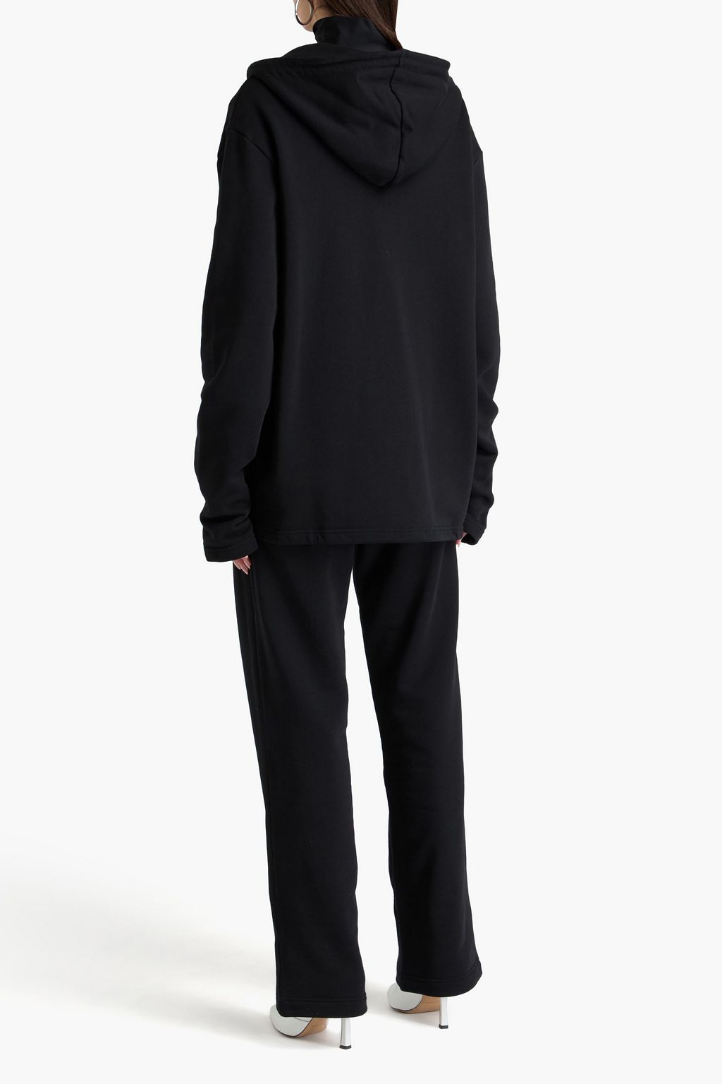 HELMUT LANG كنزة هودي من قطن تيري فرنسي مطاطي