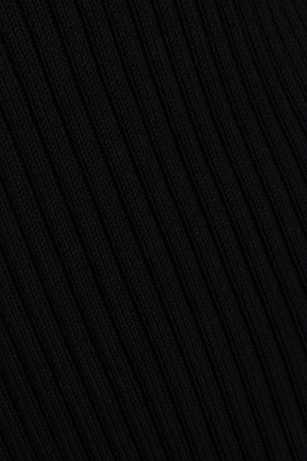 HELMUT LANG بلوزة بدون أكمام مصنوعة من مزيج من القطن المضلّع