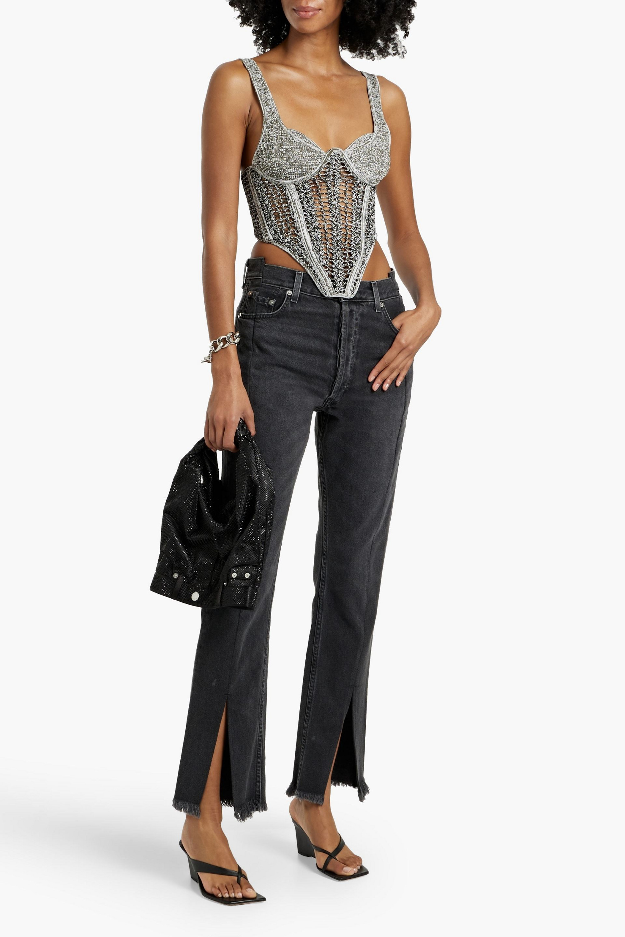 EB Denim OG Republicas frayed high-rise straight-leg jeans