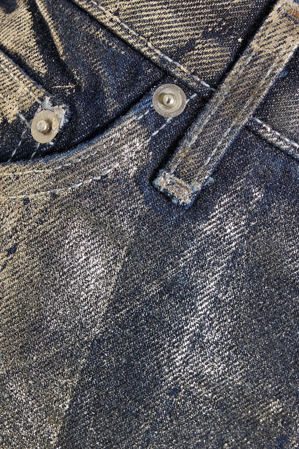 EB DENIM Metallic denim mini skirt