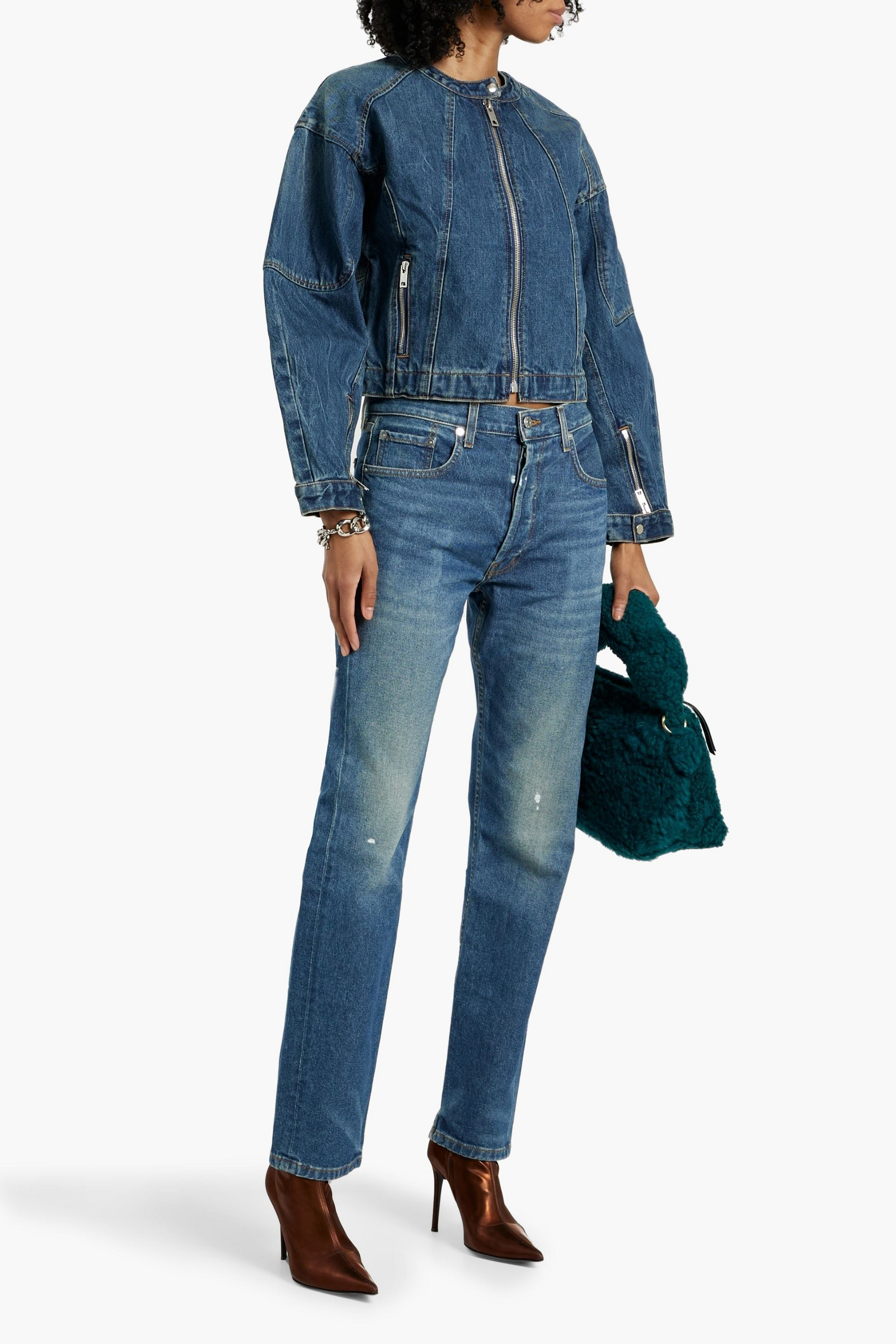 EB Denim His & Hers high-rise straight-leg jeans