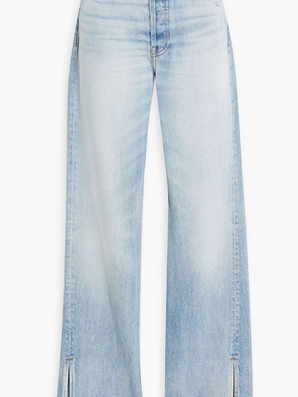 unraveled two newport frayed high-rise straight-leg jeans