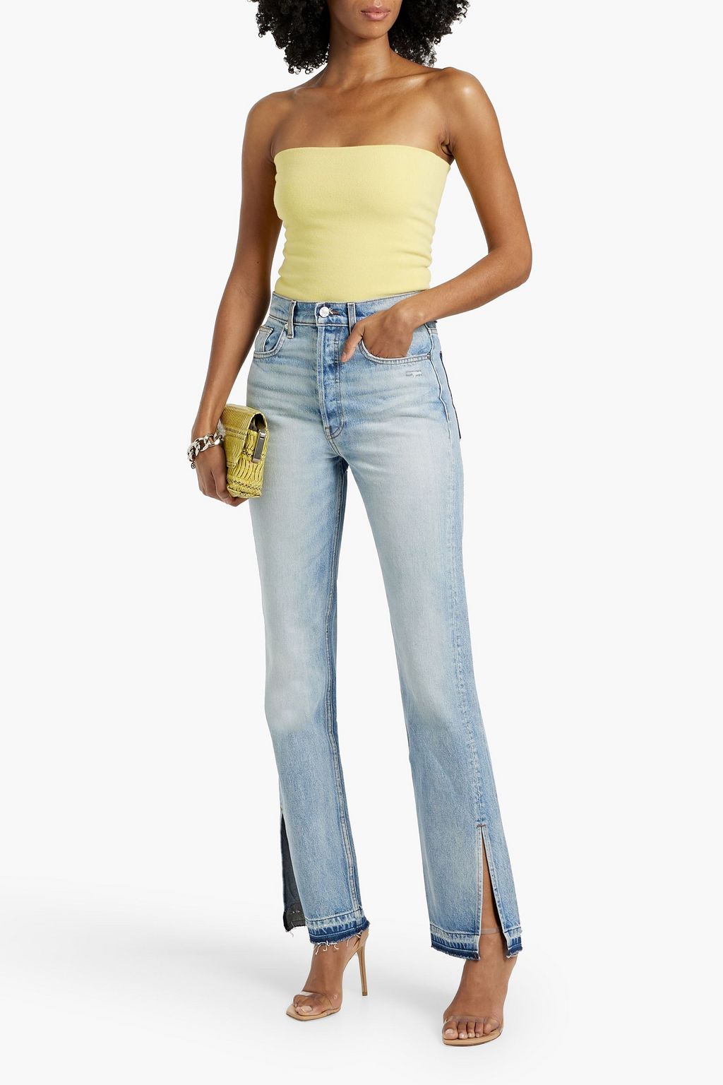 EB DENIM Unraveled Two high-rise straight-leg jeans