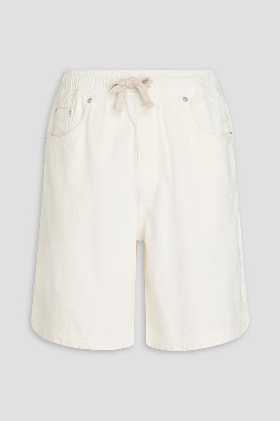 Frame Cotton Drawstring Chino Shorts In Off-white