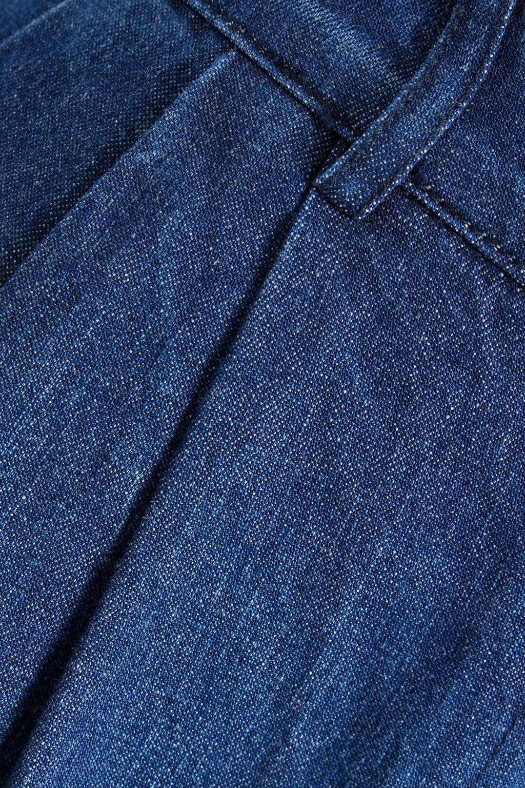 EB DENIM Swan pleated high-rise wide-leg jeans