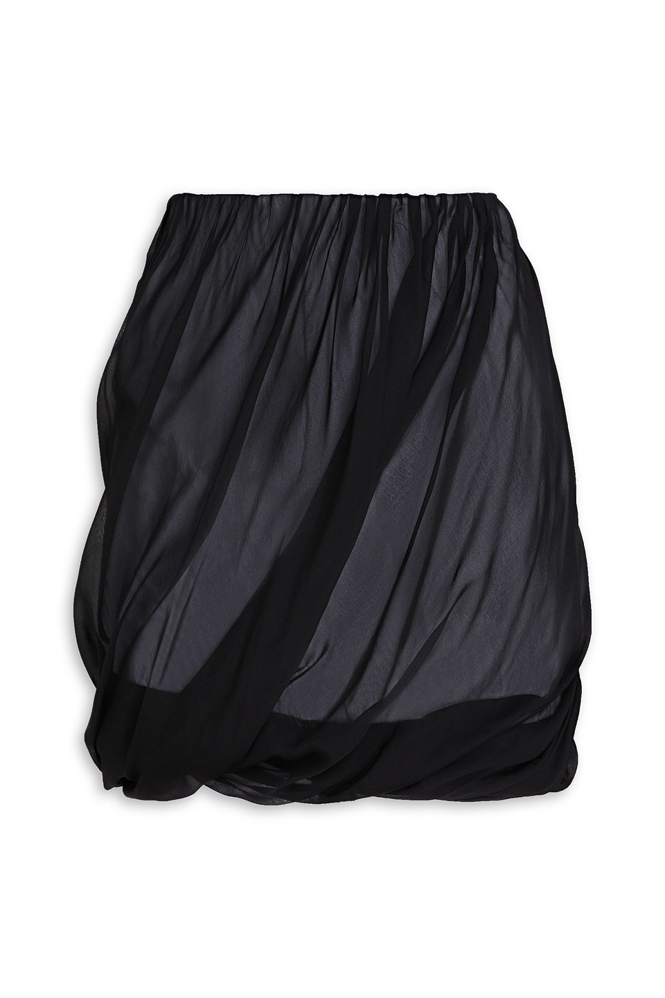Helmut Lang Drapierter Minirock Aus Seidenchiffon In Schwarz
