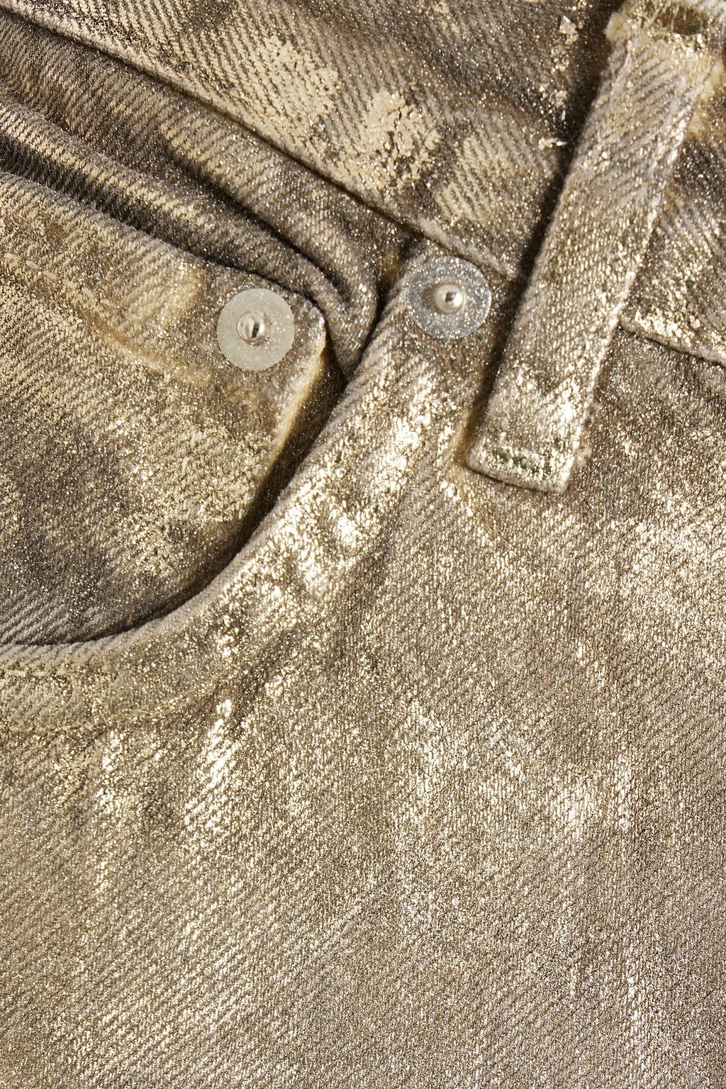 EB DENIM Metallic high-rise straight-leg jeans