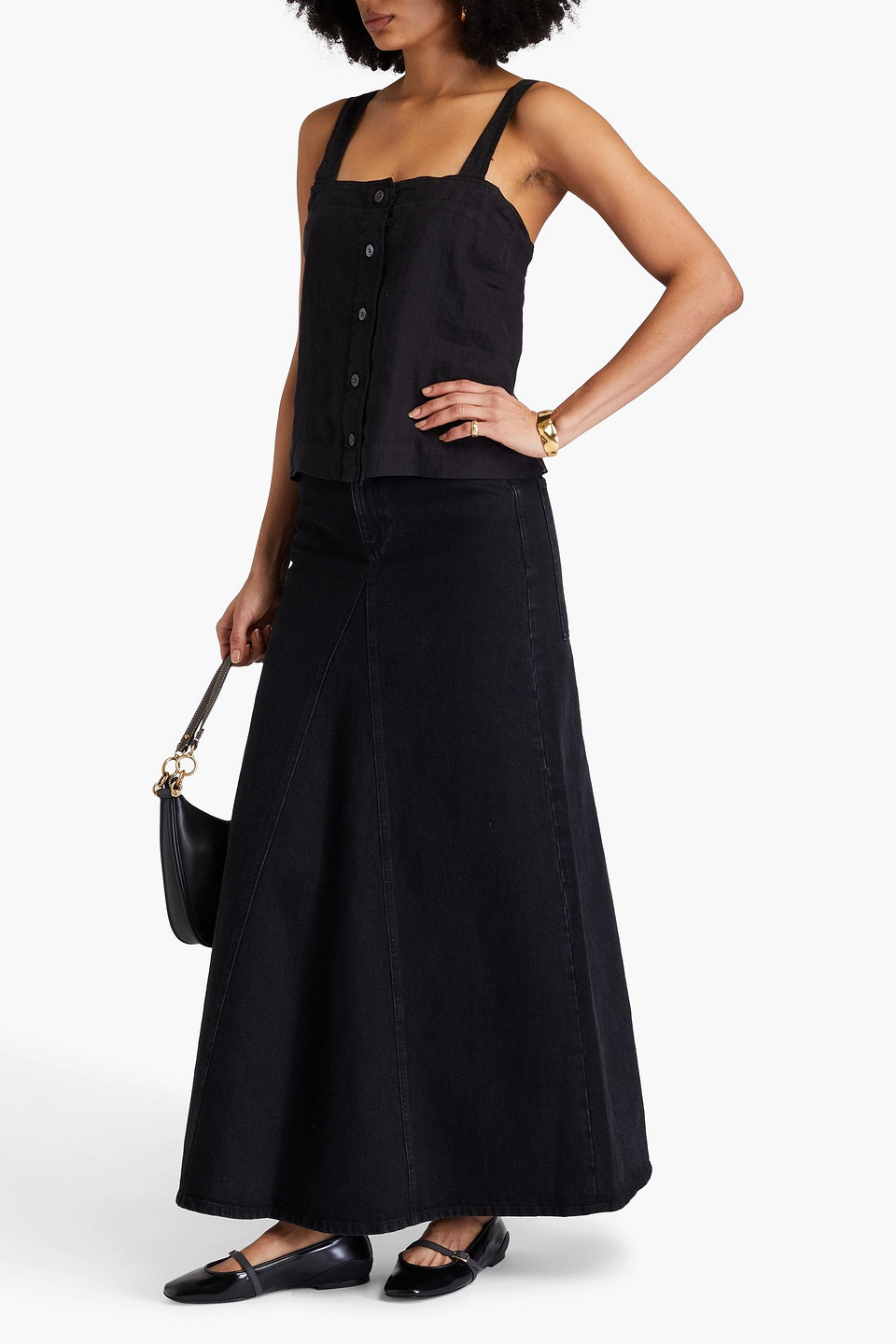Alex Mill Zoe Tank In Linen In Black