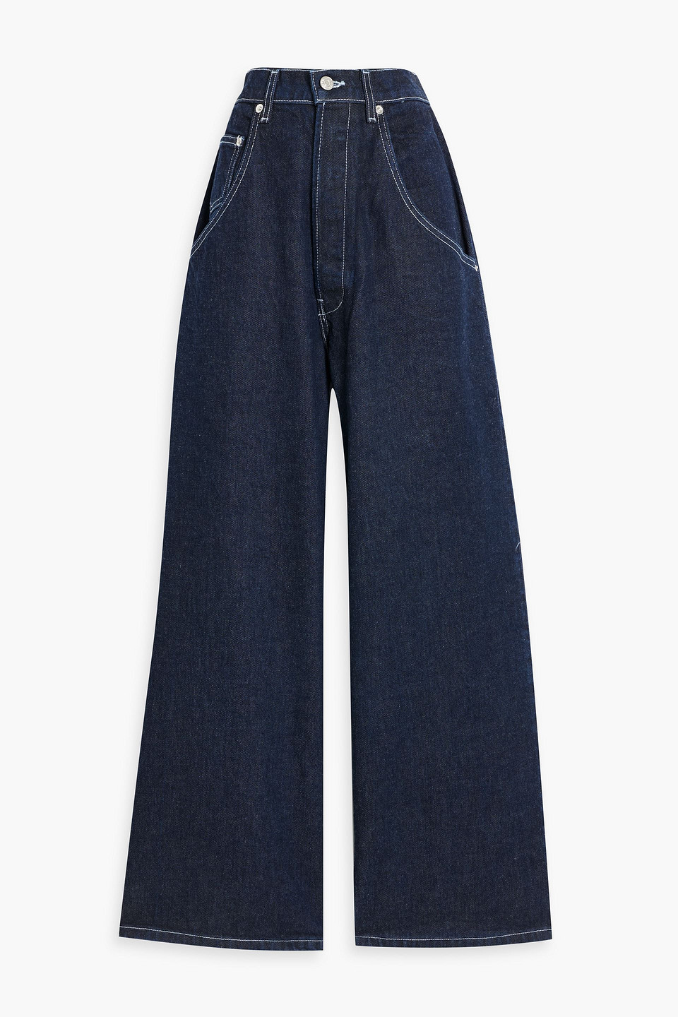 Eb Denim Outpost High-rise Wide-leg Jeans In Dark Denim