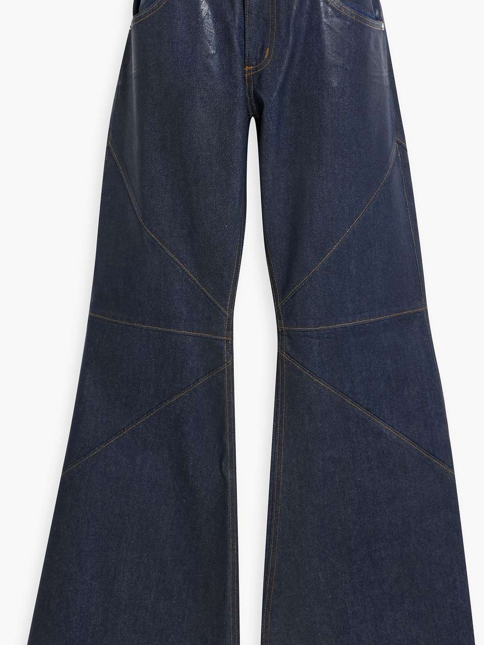 bowie coated mid-rise wide-leg jeans