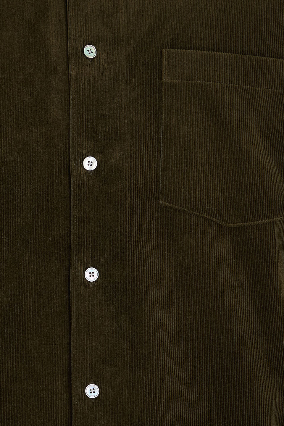 Frame Corduroy Overshirt In Military-grün