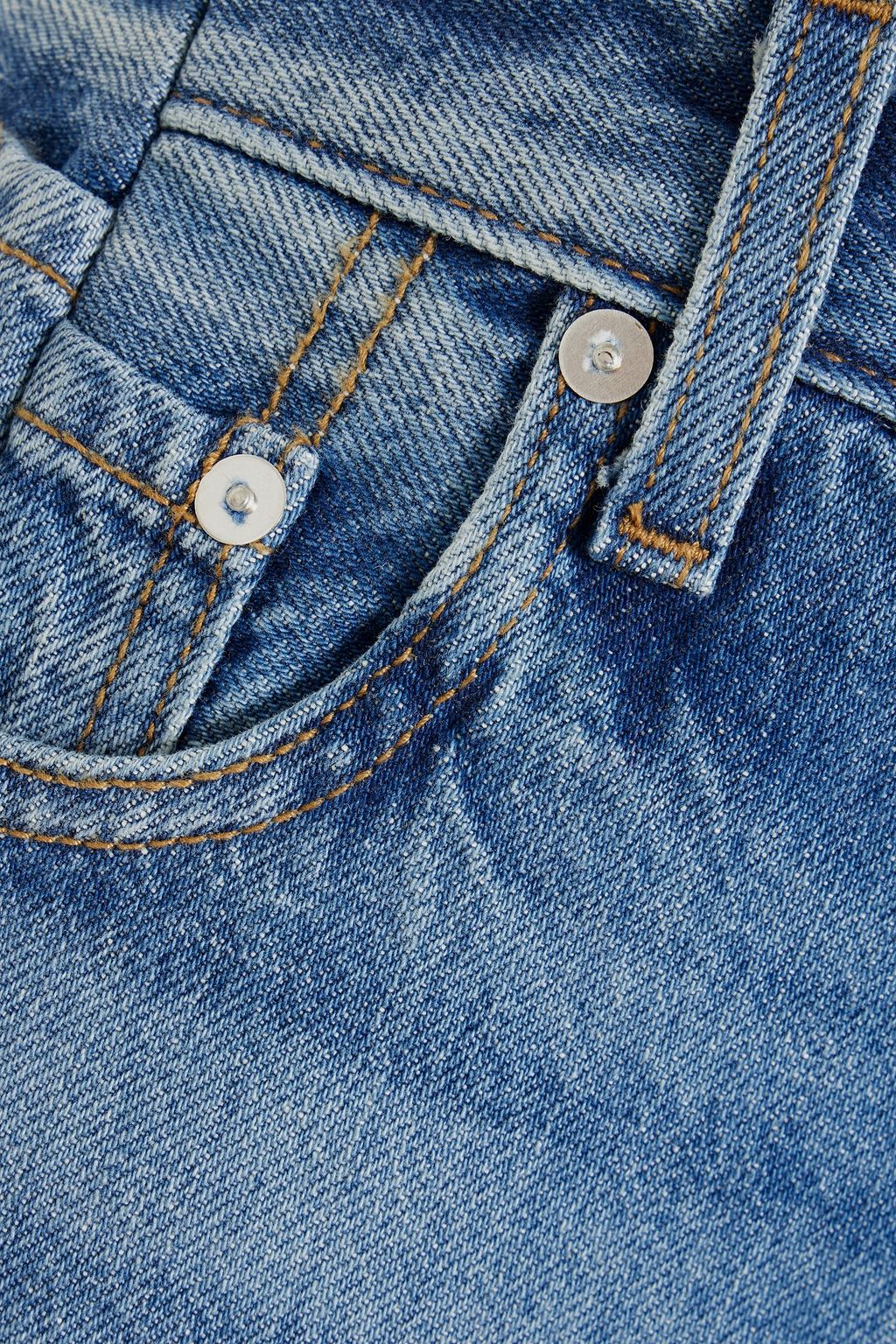 EB DENIM OG Replica frayed high-rise straight-leg jeans
