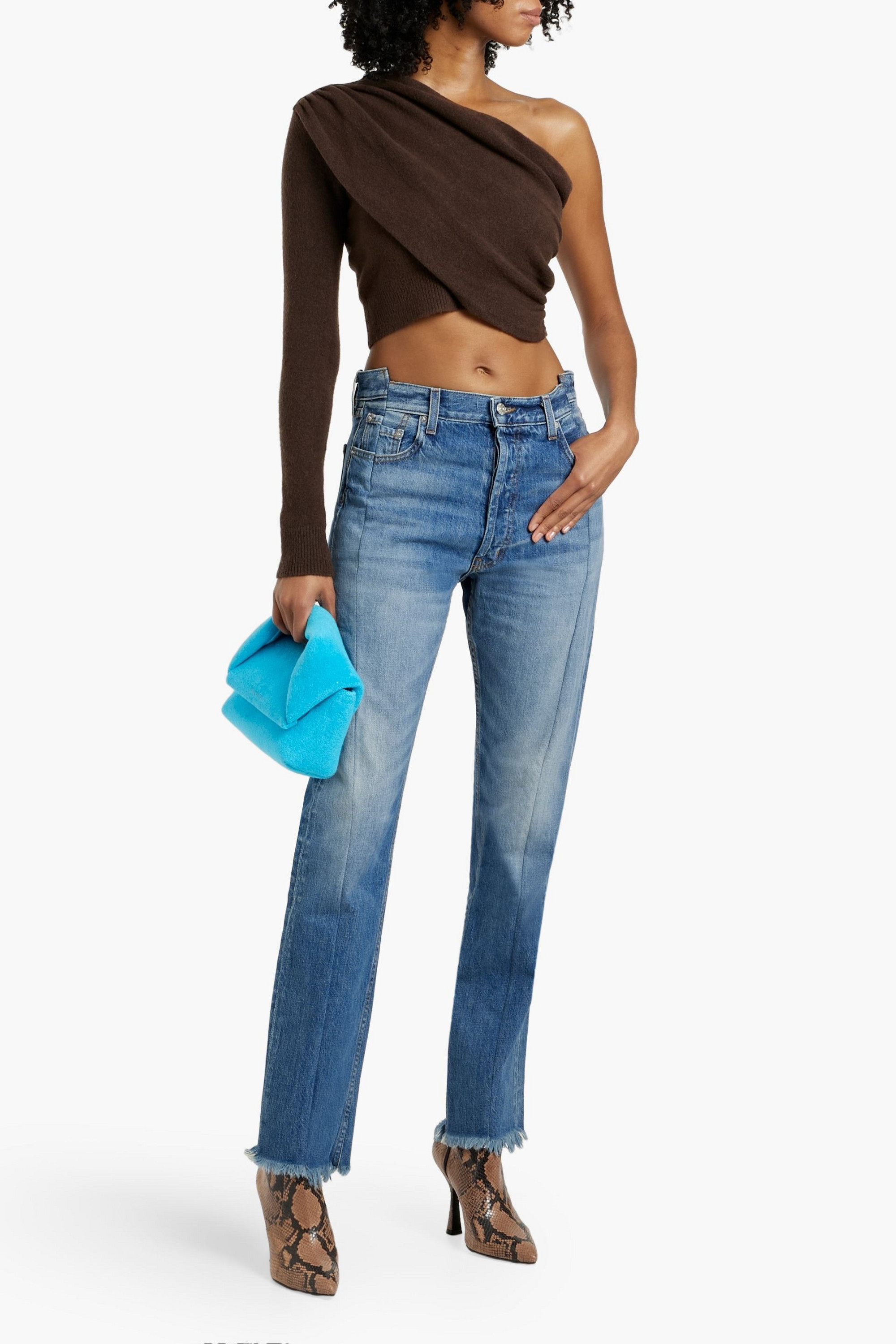 EB Denim OG Replica frayed high-rise straight-leg jeans