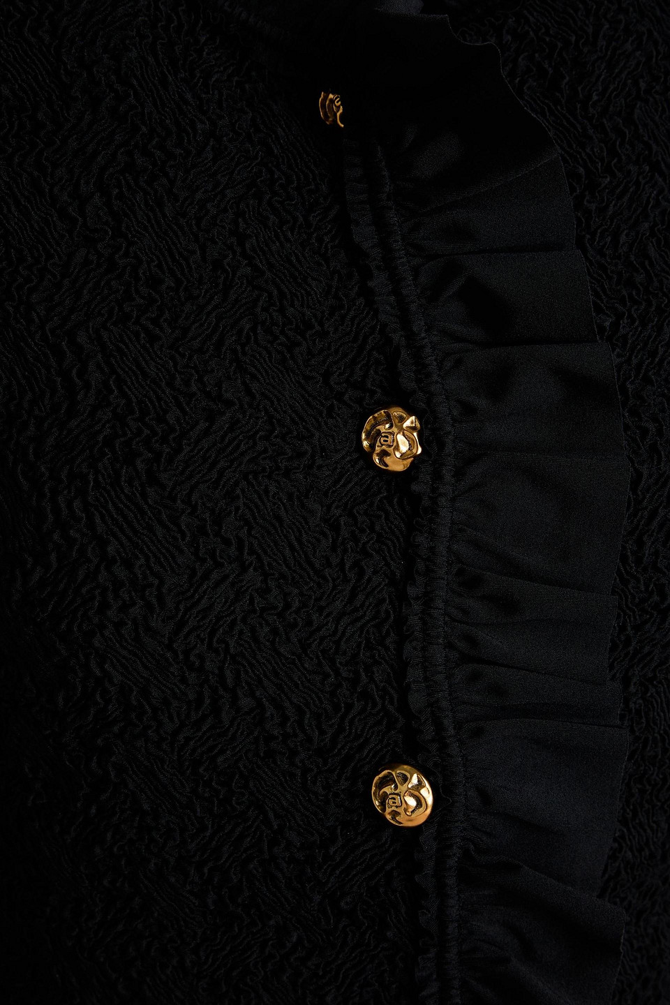 Alexander Wang Ruffled Stretch-seersucker Mini Dress In Schwarz