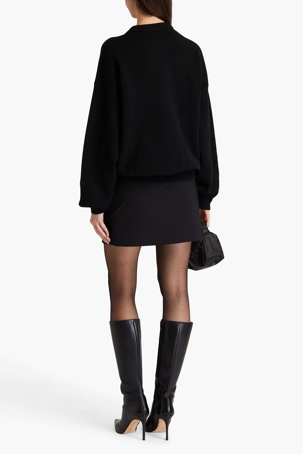 ALEXANDER WANG كنزة رياضية من الصوف مزينة بالكريستال