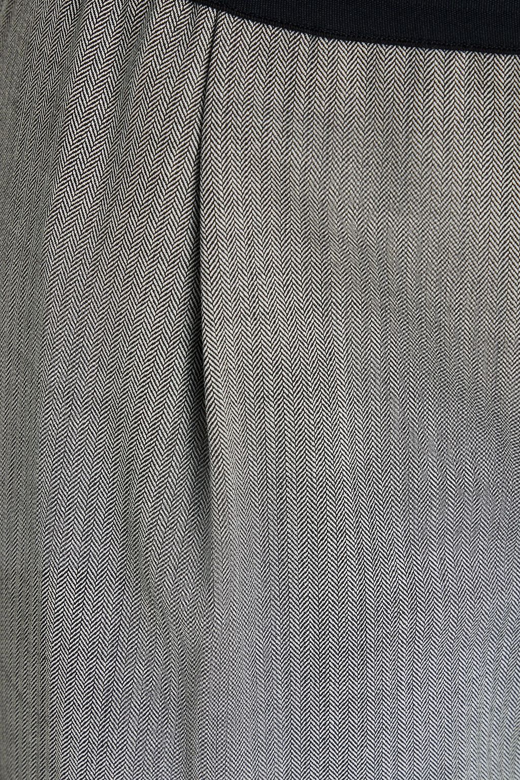 HELMUT LANG بنطال بأرجل واسعة من التويد بنقشة هيرنج بون
