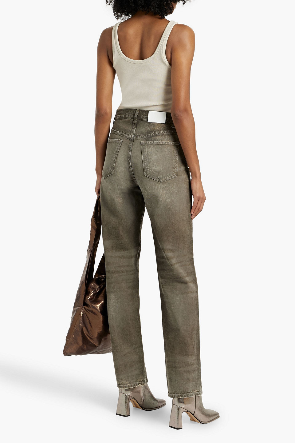 EB DENIM HIGH-RISE STRAIGHT-LEG JEANS