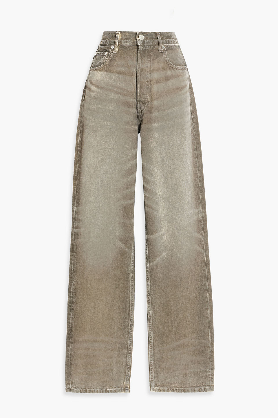 Eb Denim High-rise Straight-leg Jeans In Taupe
