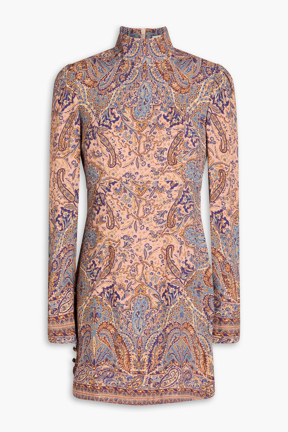 Zimmermann Paisley-print Crepe Mini Dress In Multi