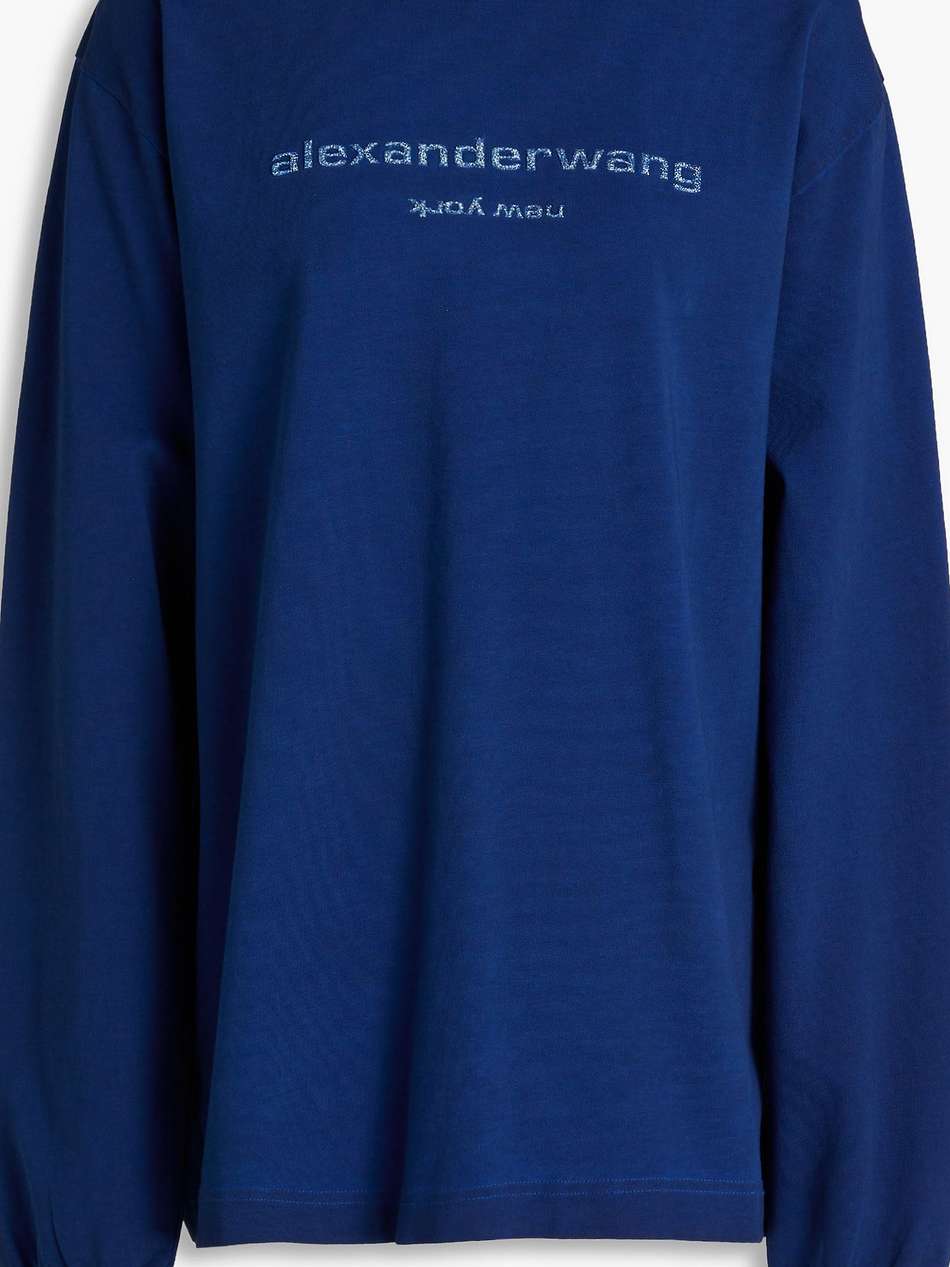 glittered cotton-jersey top