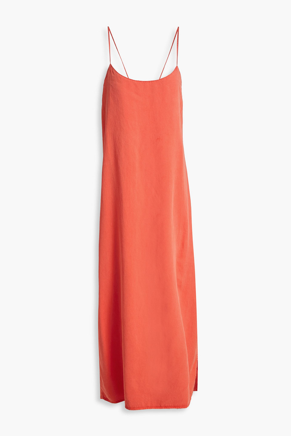 Alex Mill Lyocell Midi Dress In Papaya
