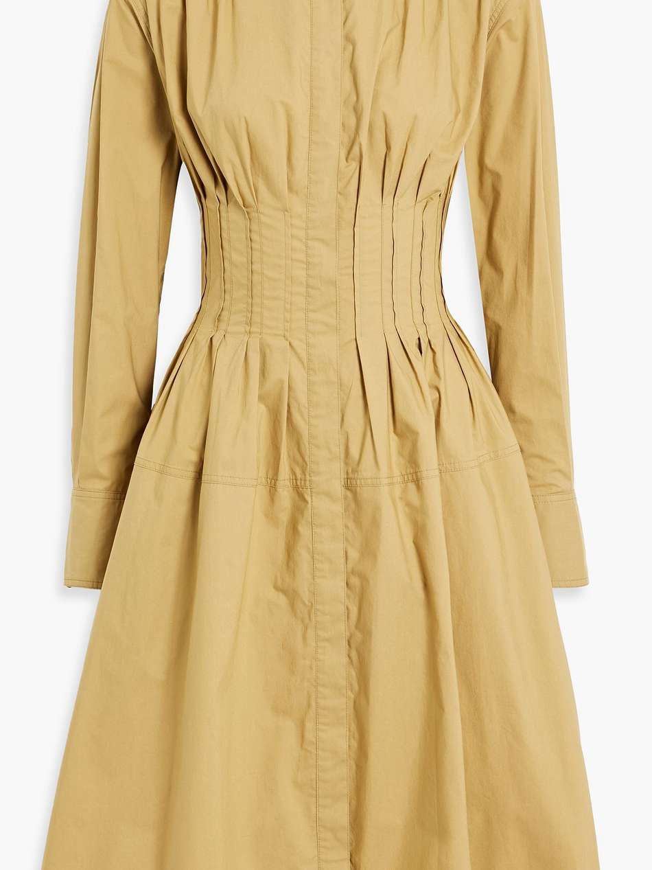 pintucked cotton-poplin dress