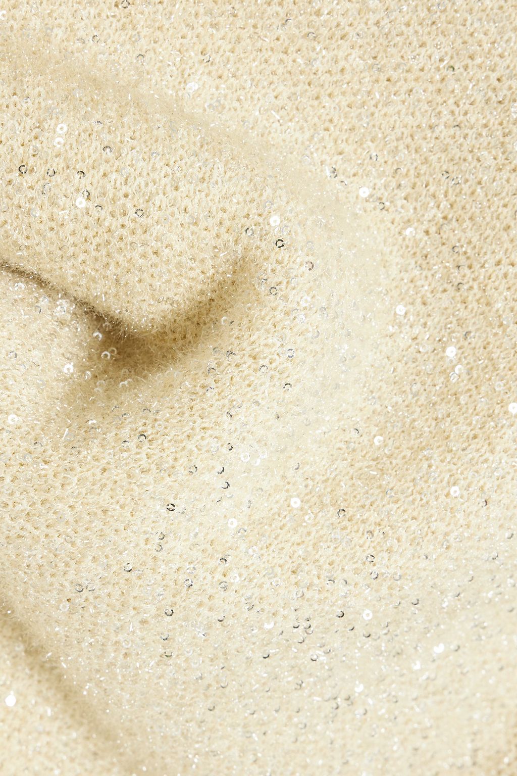 PROENZA SCHOULER Sequined tinsel and knitted turtleneck sweater