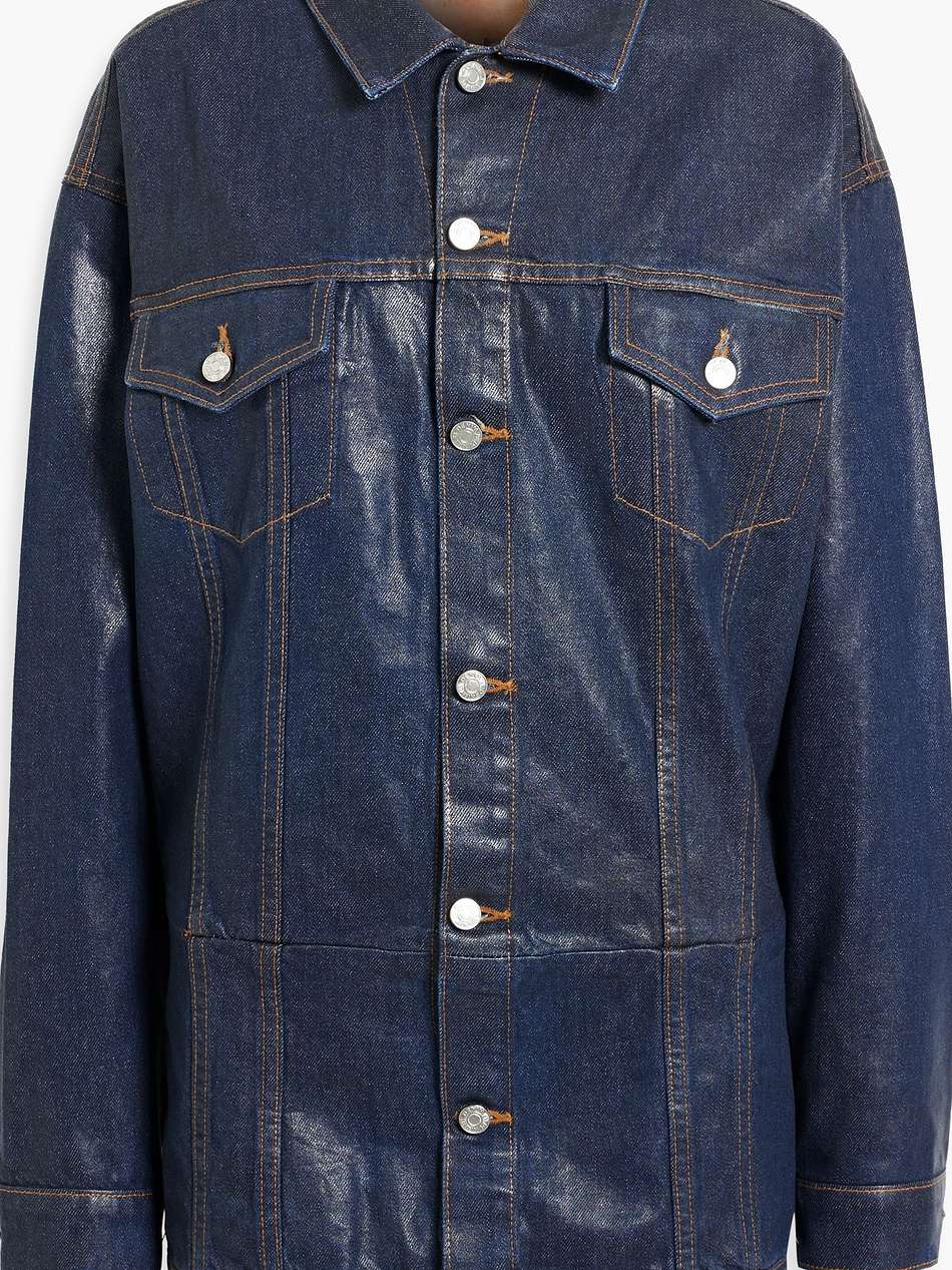 webster coated denim mini shirt dress