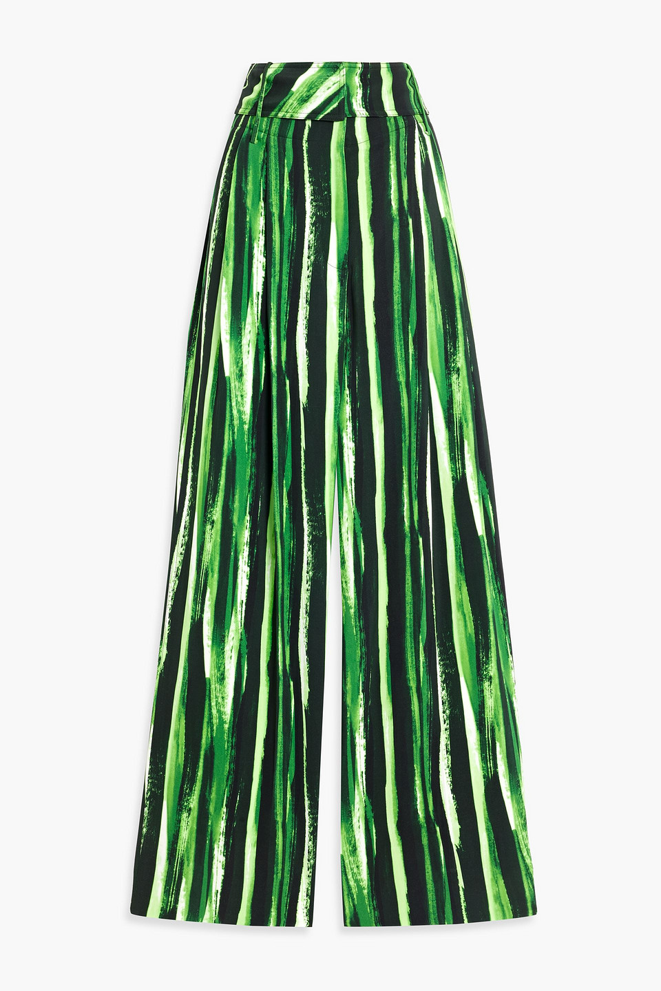 Proenza Schouler Printed Crepe Wide-leg Pants In Green