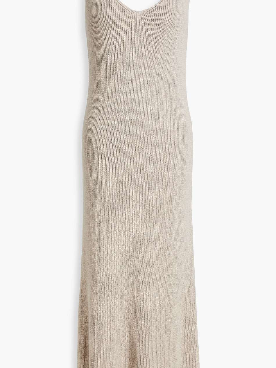 ribbed-knit midi dress