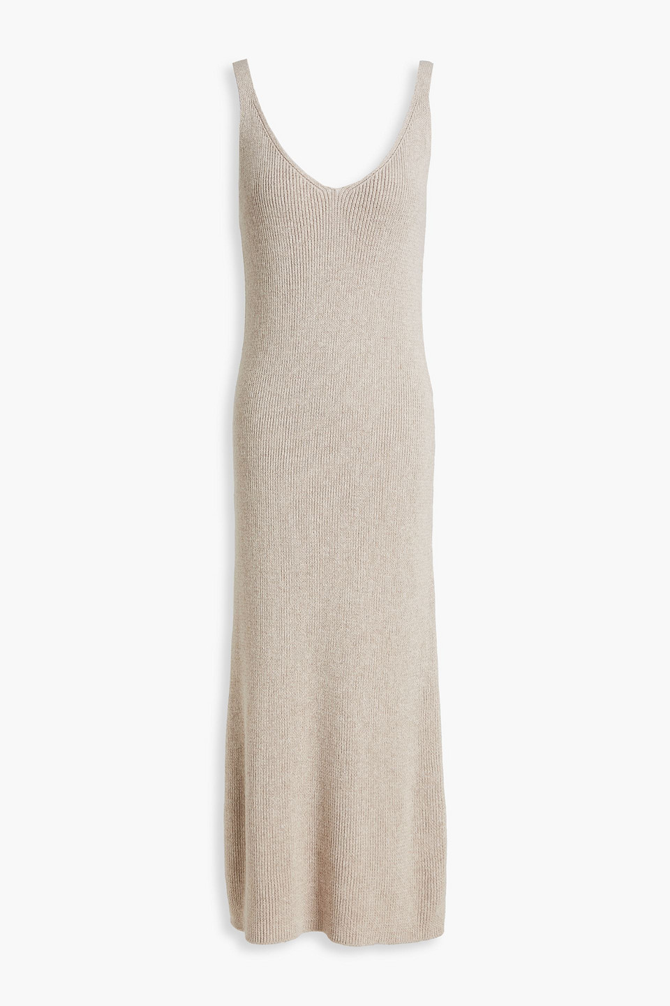 Alex Mill Ribbed-knit Midi Dress In Beige