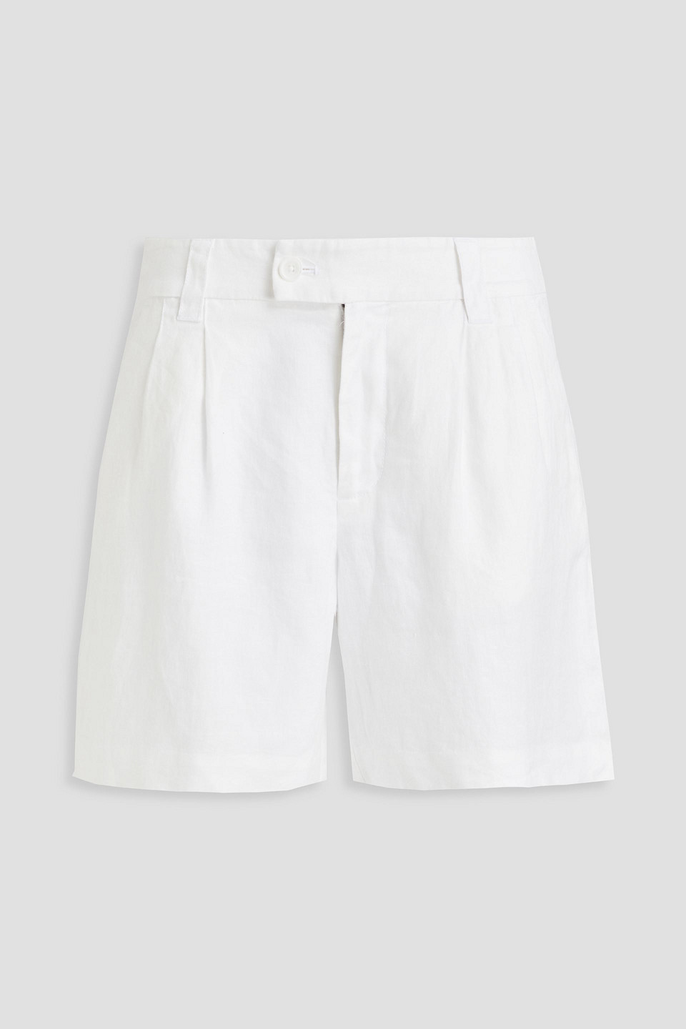 Alex Mill Pleated Linen-twill Shorts In Off-white