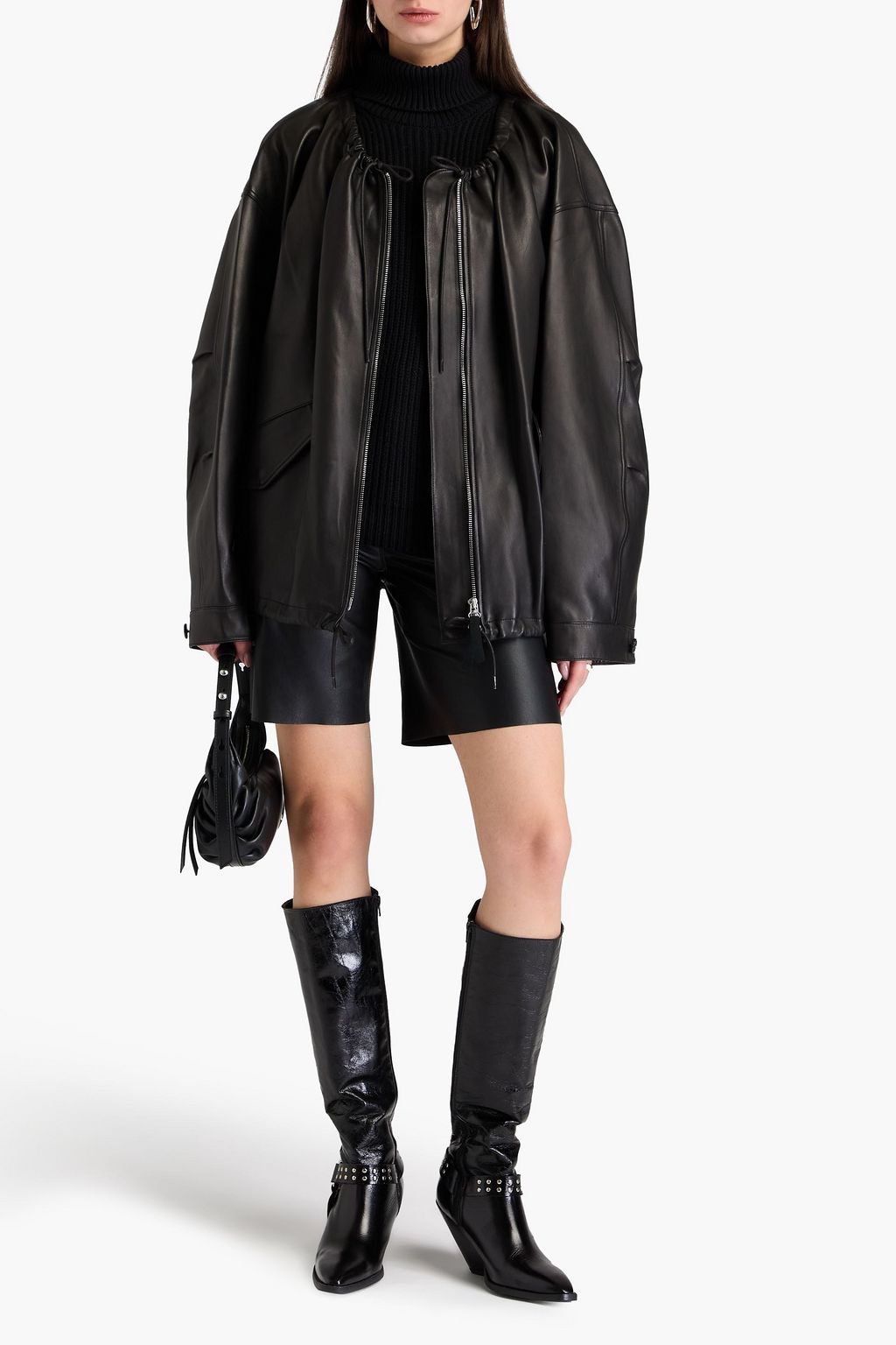 HELMUT LANG Oversized leather jacket