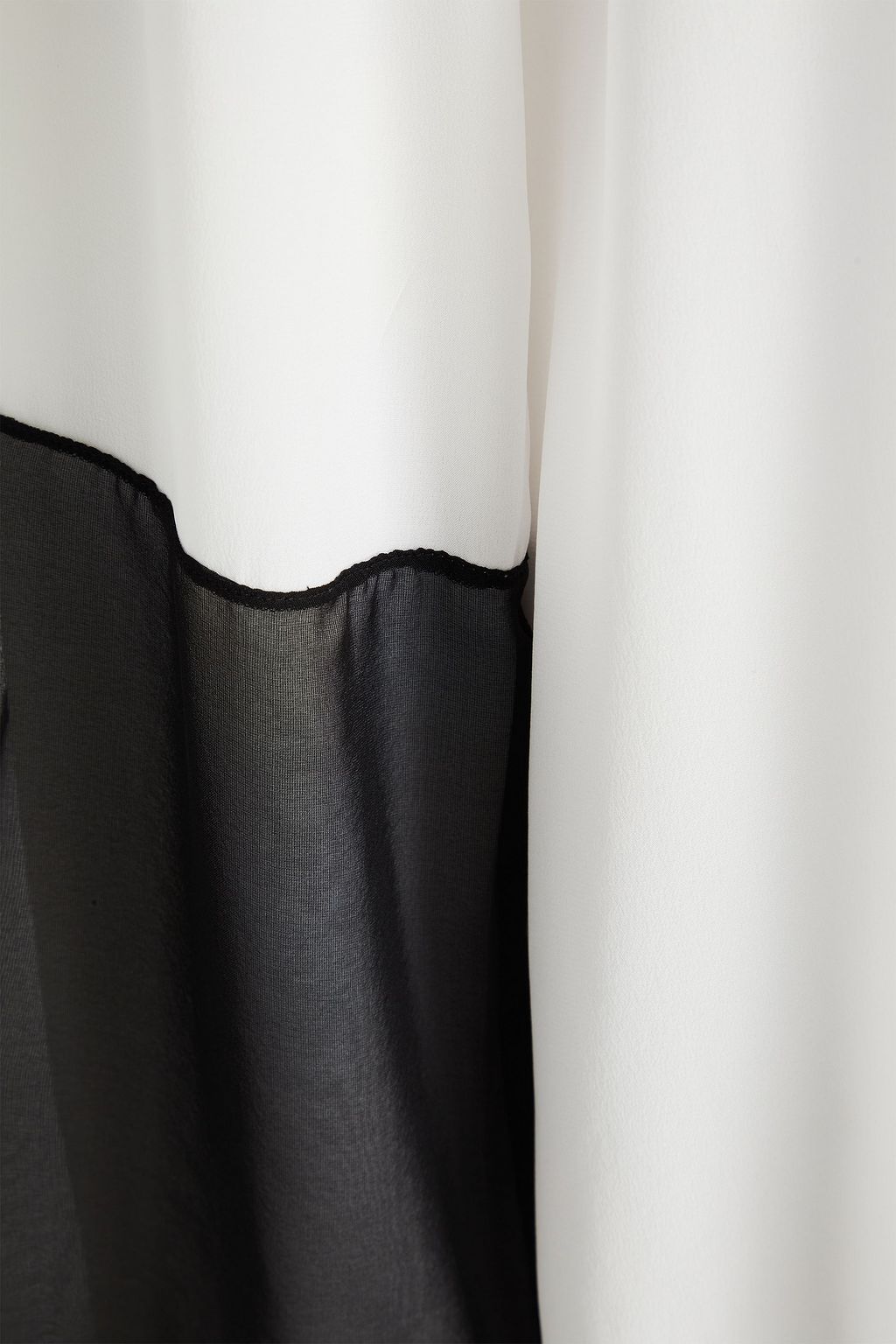HELMUT LANG 투톤 실크 크레이프 드 신 셔츠