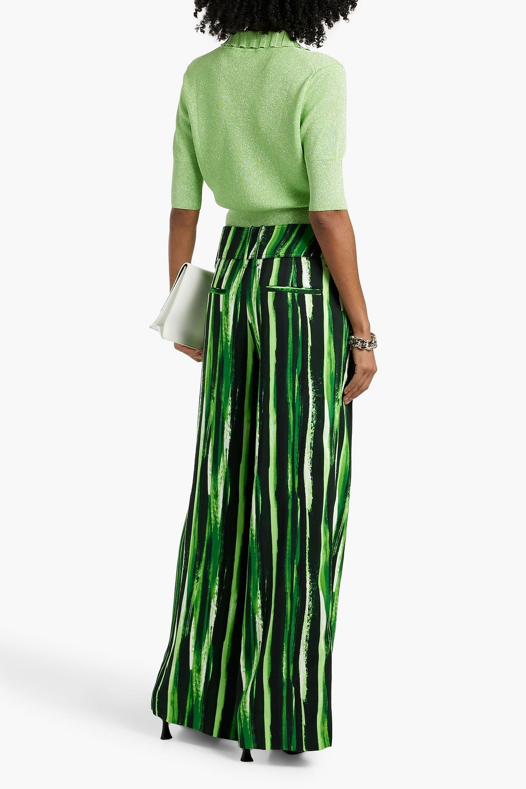 PROENZA SCHOULER Metallic knitted polo sweater