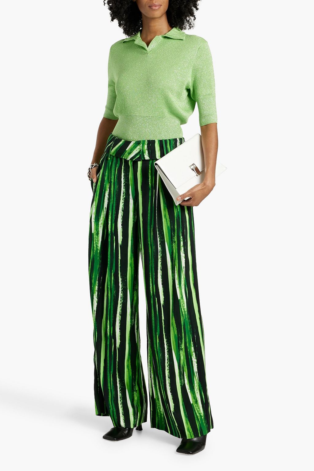 PROENZA SCHOULER Metallic knitted polo sweater