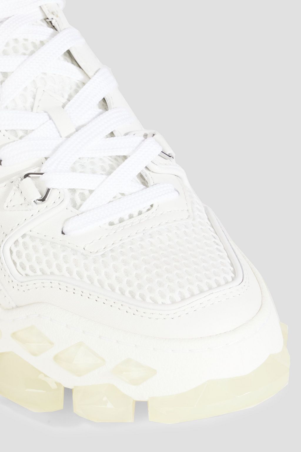 JIMMY CHOO Diamond X leather and mesh sneakers