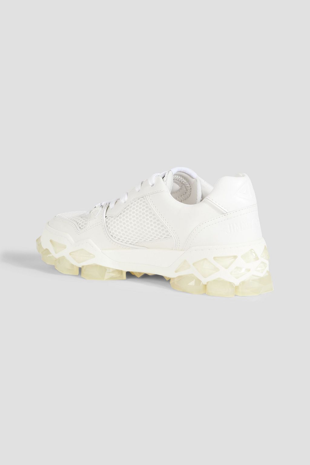 JIMMY CHOO Diamond X leather and mesh sneakers