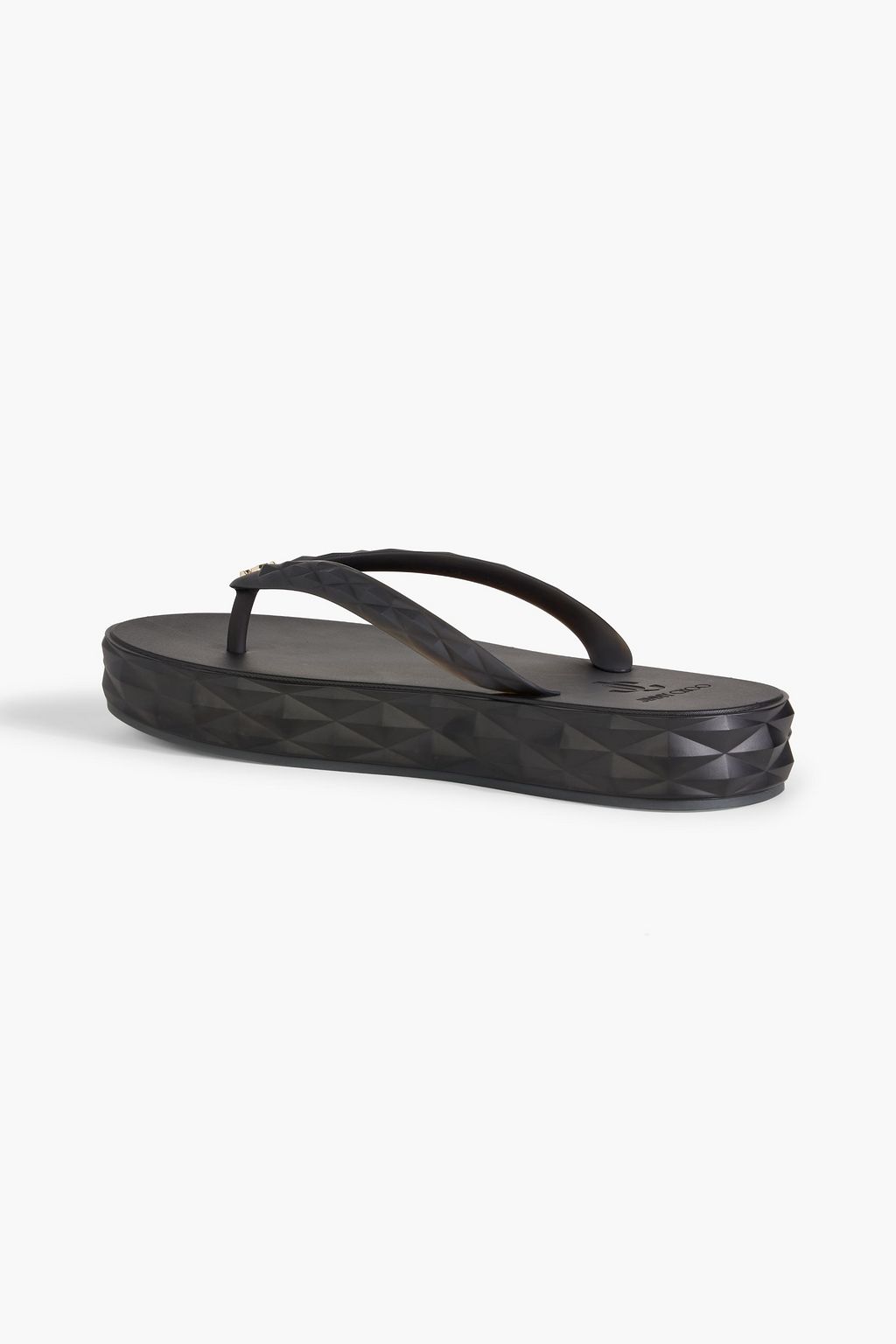 JIMMY CHOO Diamond embossed rubber platform flip flops