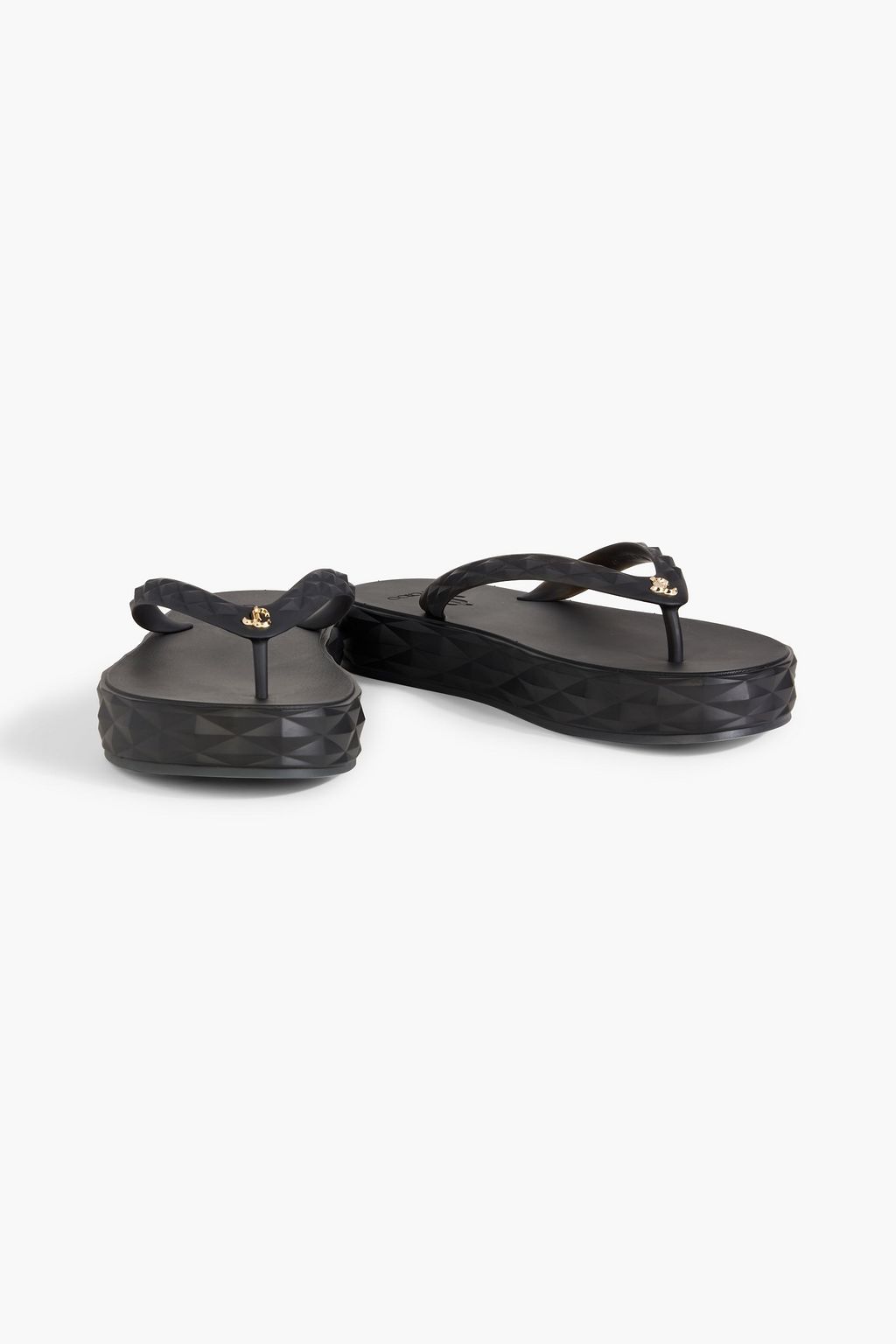 JIMMY CHOO Diamond embossed rubber platform flip flops