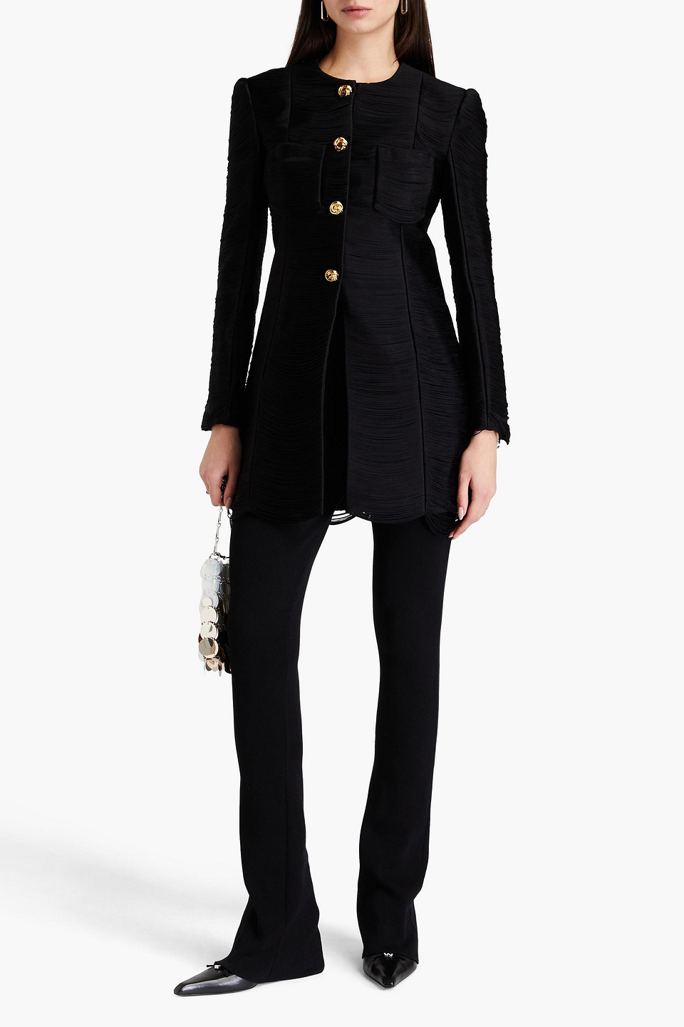  Alexander Wang - Mantel Aus Mesh Mit Fransen - Schwarz - Us 0 