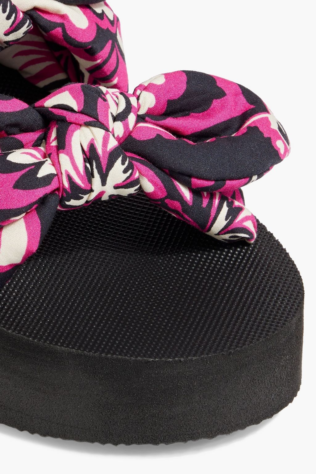 RED(V) Knotted printed cotton platform sandals